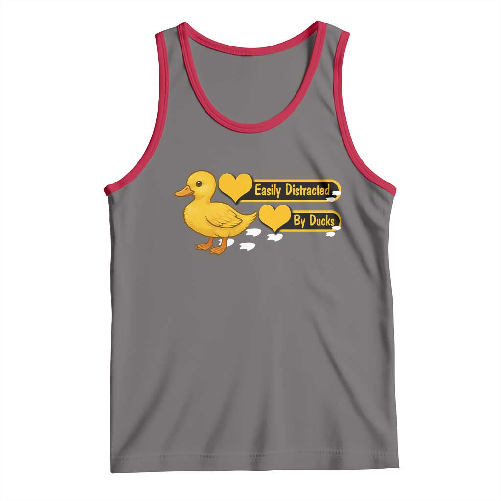Funny Duck Lover Gift Tank Top Easily Distracted By Ducks - Wonder Print Shop