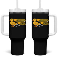 Funny Duck Lover Gift Tumbler With Handle Easily Distracted By Ducks