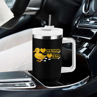 Funny Duck Lover Gift Tumbler With Handle Easily Distracted By Ducks