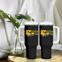 Funny Duck Lover Gift Tumbler With Handle Easily Distracted By Ducks