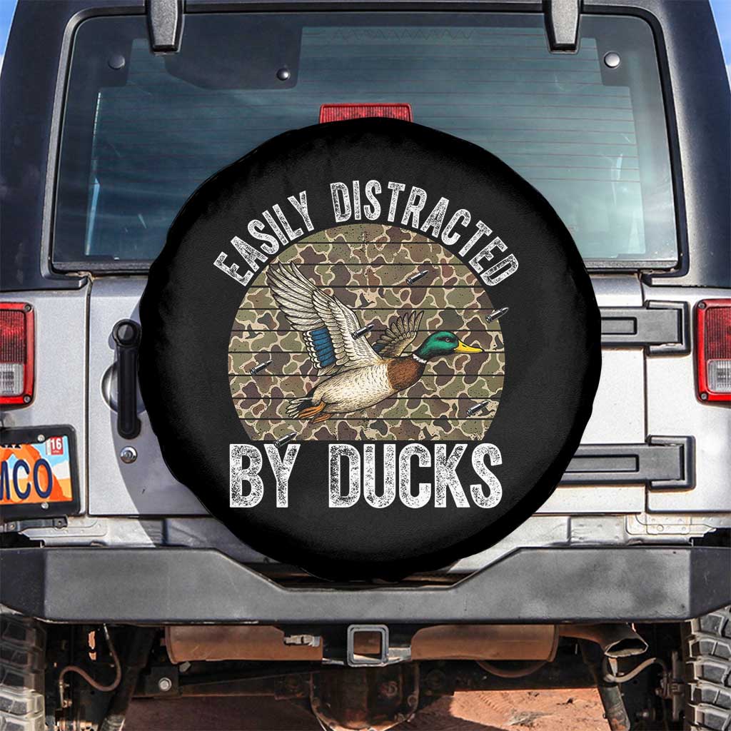 Duck Hunting Gift Spare Tire Cover Easily Distracted By Ducks - Wonder Print Shop