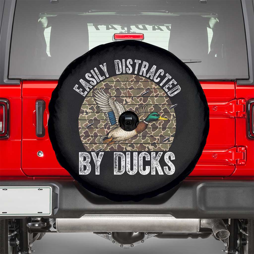 Duck Hunting Gift Spare Tire Cover Easily Distracted By Ducks - Wonder Print Shop