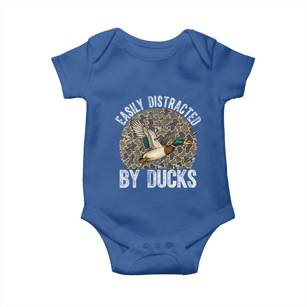 Duck Hunting Gift Baby Onesie Easily Distracted By Ducks - Wonder Print Shop