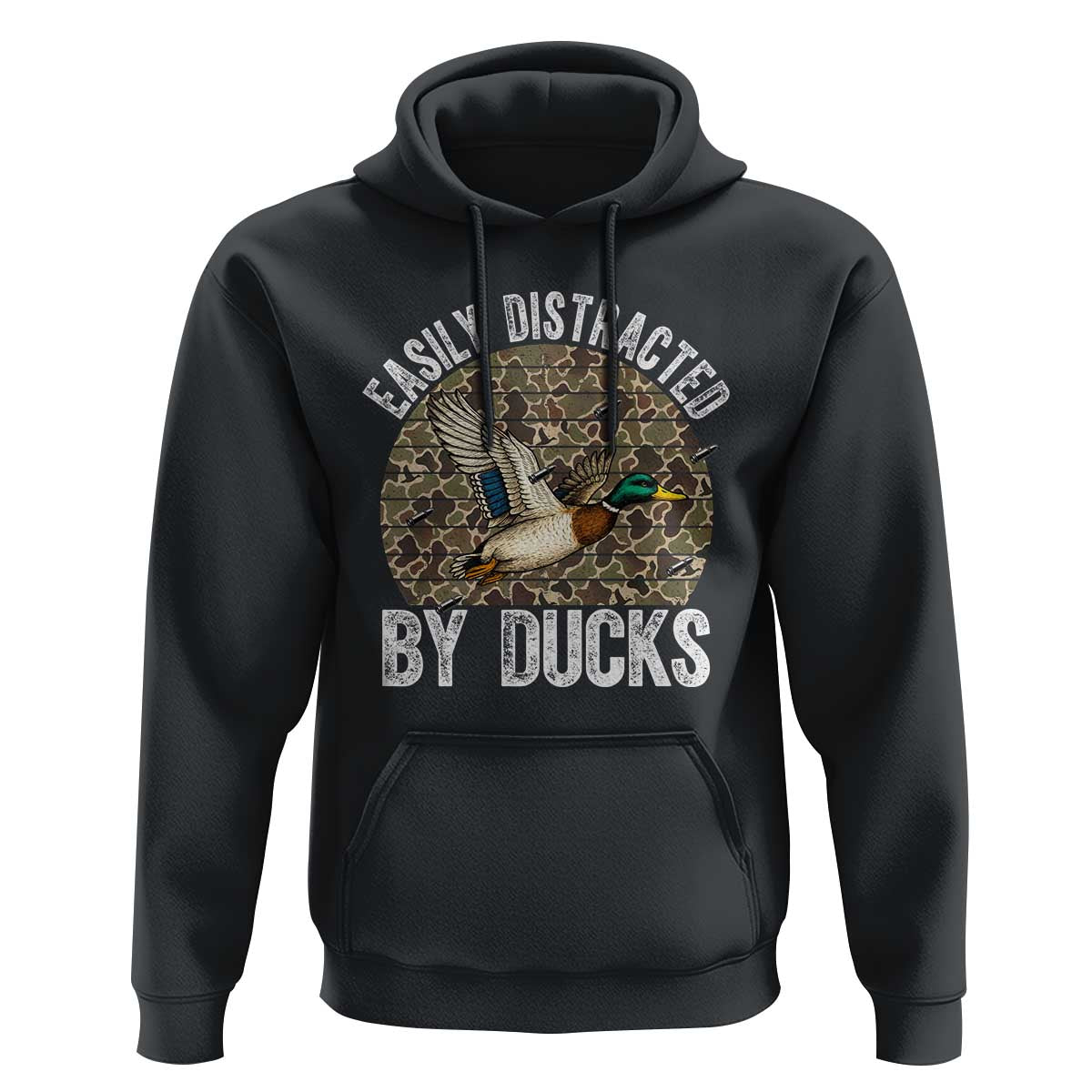 Duck Hunting Gift Hoodie Easily Distracted By Ducks - Wonder Print Shop