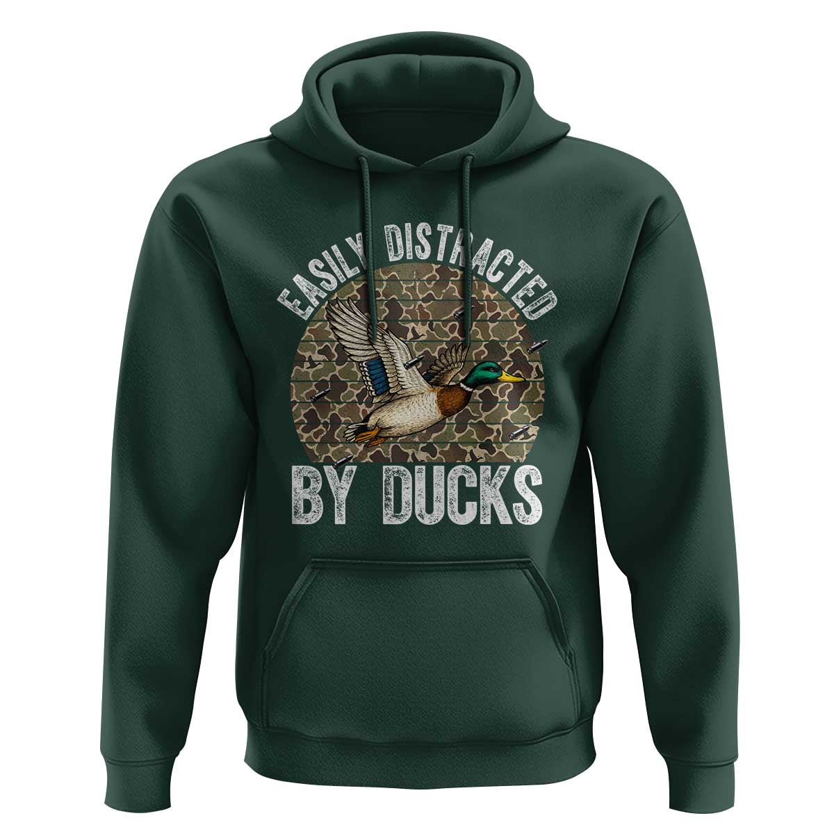 Duck Hunting Gift Hoodie Easily Distracted By Ducks - Wonder Print Shop