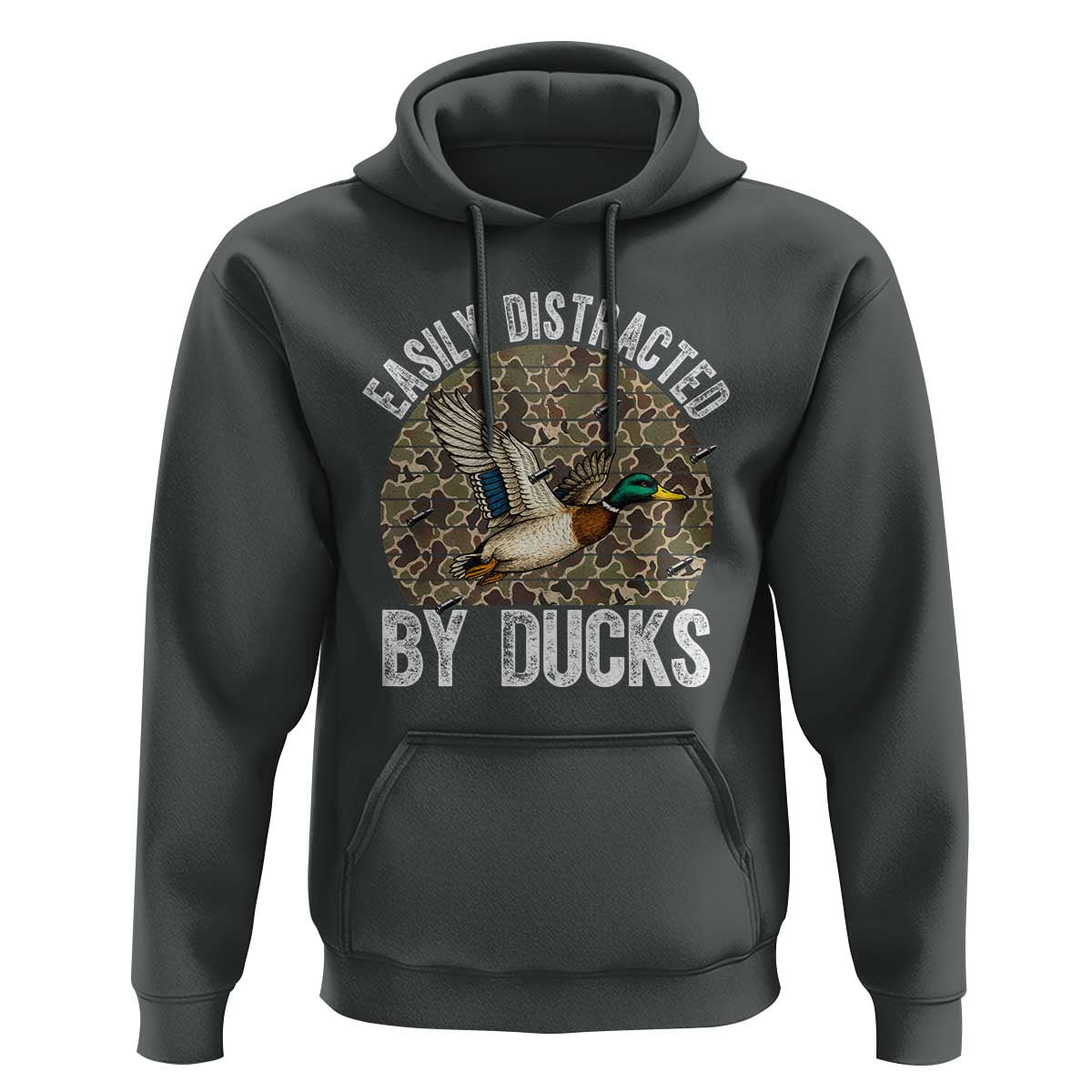 Duck Hunting Gift Hoodie Easily Distracted By Ducks - Wonder Print Shop