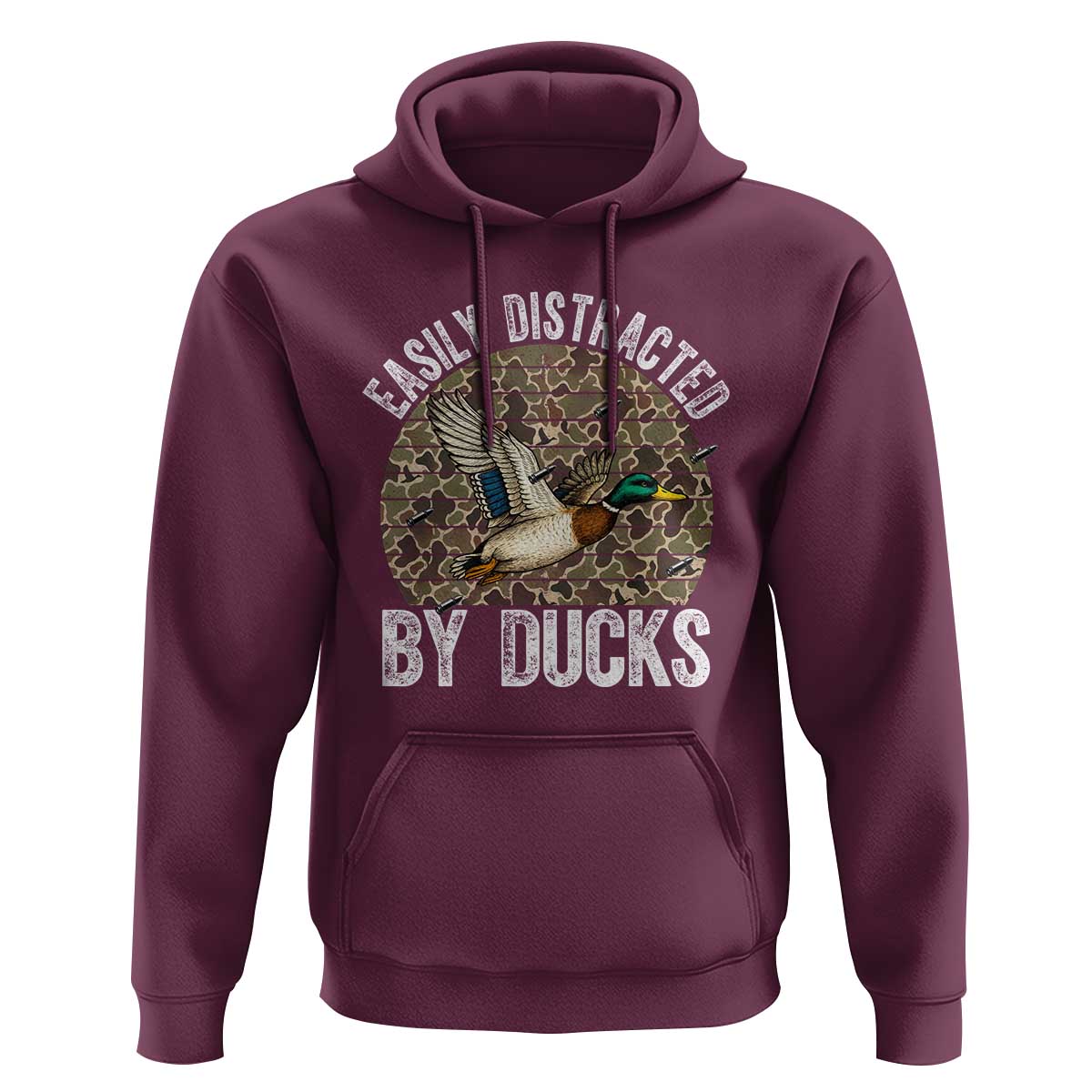 Duck Hunting Gift Hoodie Easily Distracted By Ducks - Wonder Print Shop