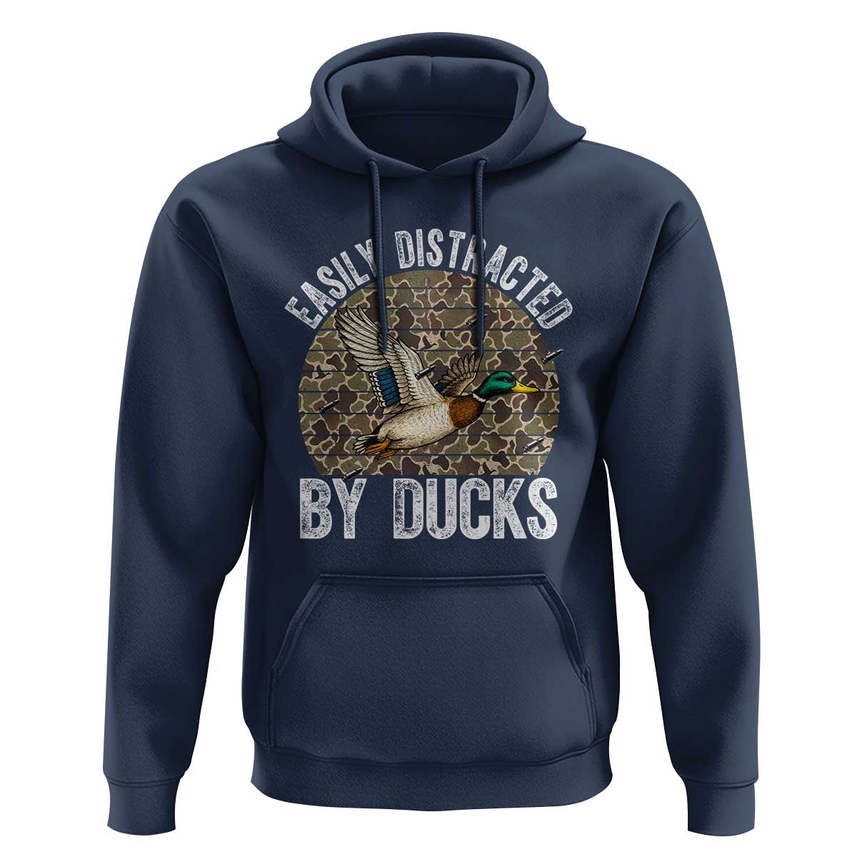 Duck Hunting Gift Hoodie Easily Distracted By Ducks - Wonder Print Shop