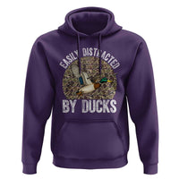 Duck Hunting Gift Hoodie Easily Distracted By Ducks - Wonder Print Shop
