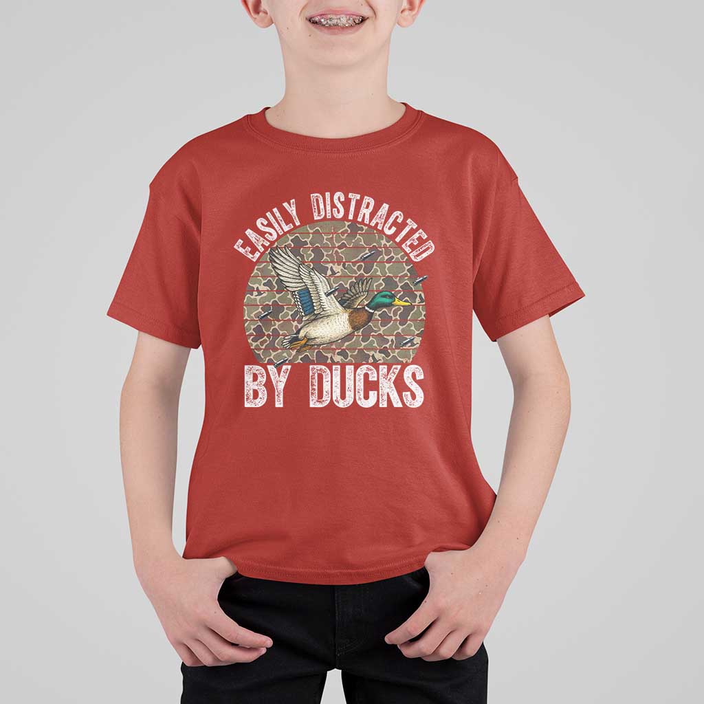 Duck Hunting Gift T Shirt For Kid Easily Distracted By Ducks - Wonder Print Shop