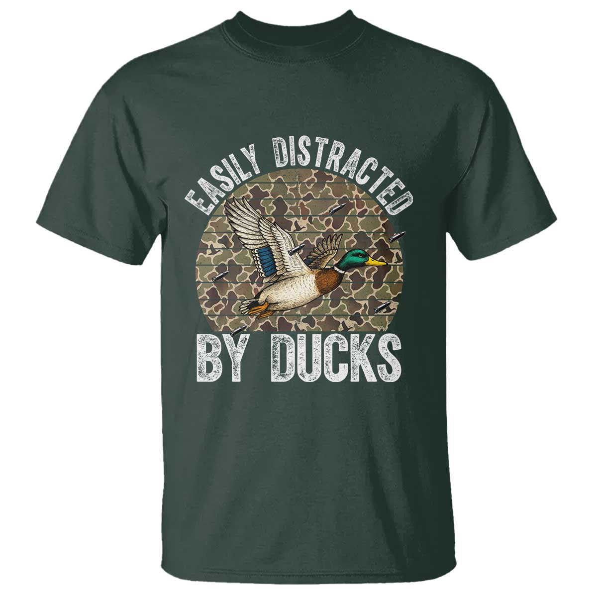 Duck Hunting Gift T Shirt Easily Distracted By Ducks - Wonder Print Shop