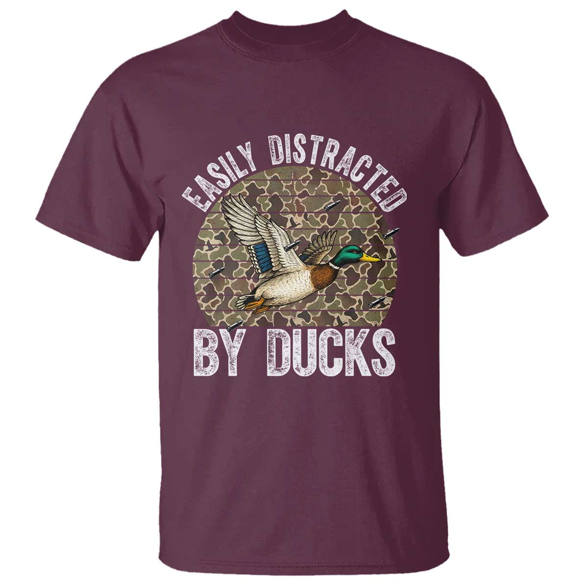 Duck Hunting Gift T Shirt Easily Distracted By Ducks - Wonder Print Shop