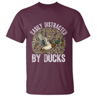 Duck Hunting Gift T Shirt Easily Distracted By Ducks - Wonder Print Shop