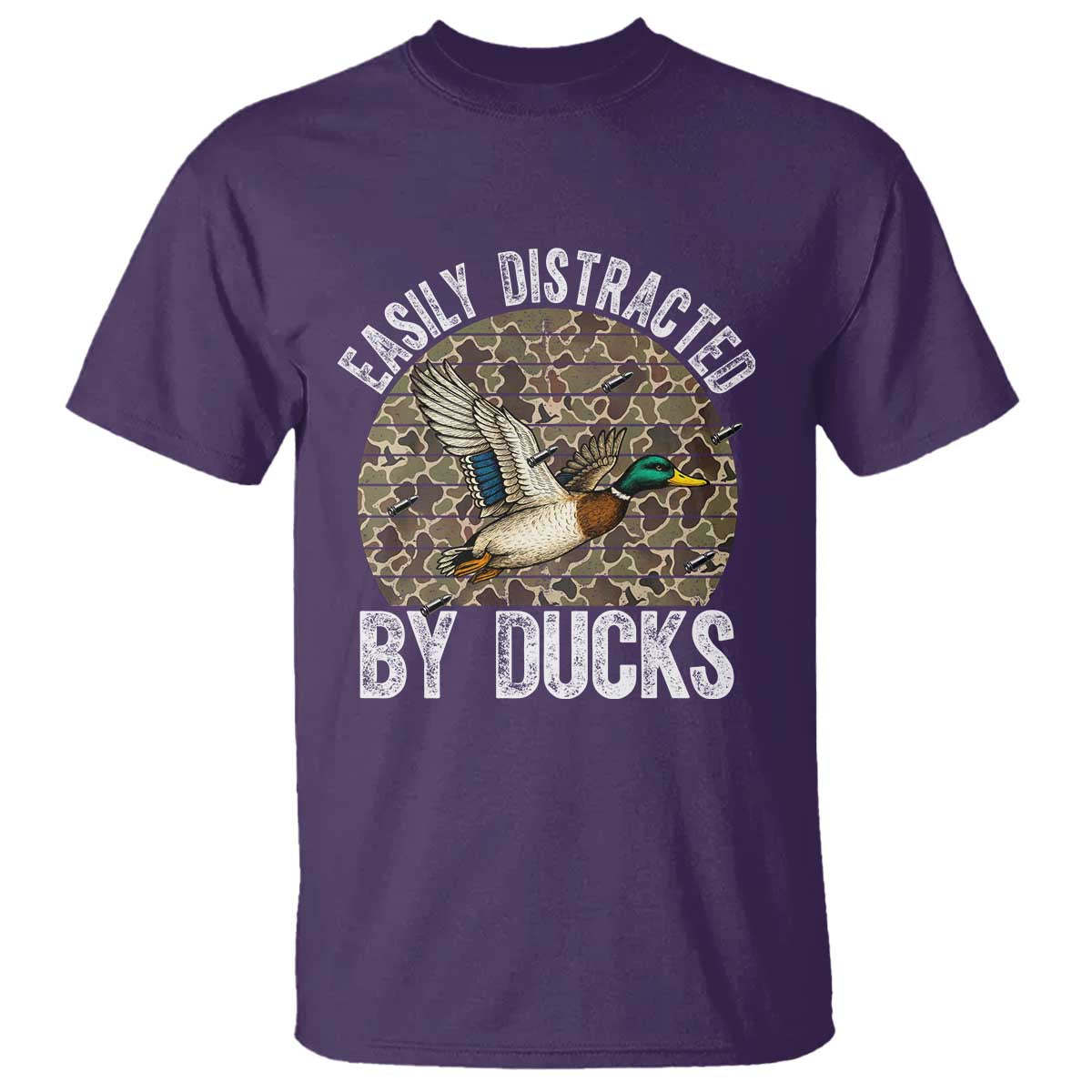 Duck Hunting Gift T Shirt Easily Distracted By Ducks - Wonder Print Shop
