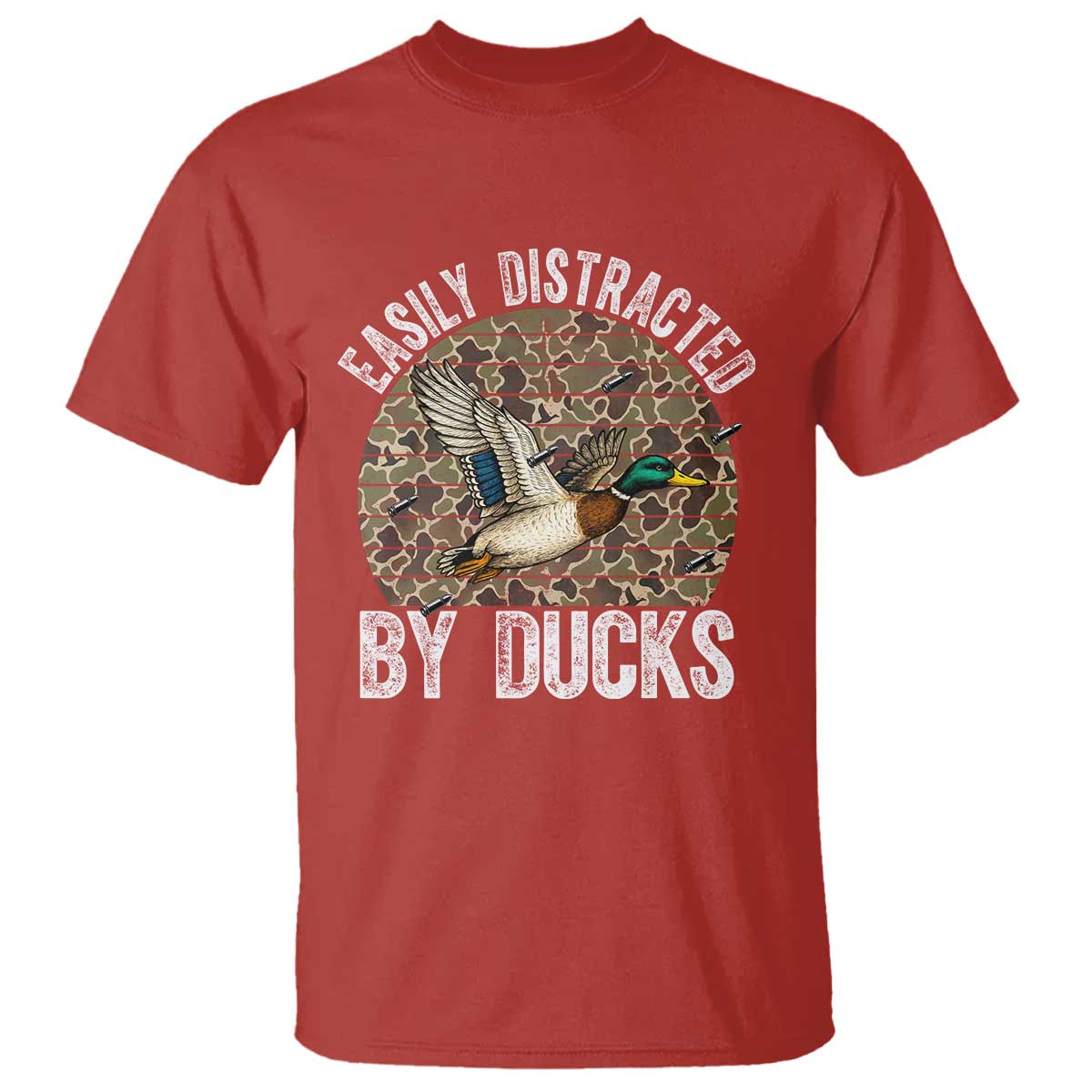 Duck Hunting Gift T Shirt Easily Distracted By Ducks - Wonder Print Shop