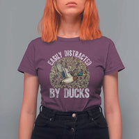 Duck Hunting Gift T Shirt For Women Easily Distracted By Ducks - Wonder Print Shop