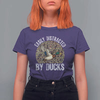 Duck Hunting Gift T Shirt For Women Easily Distracted By Ducks - Wonder Print Shop