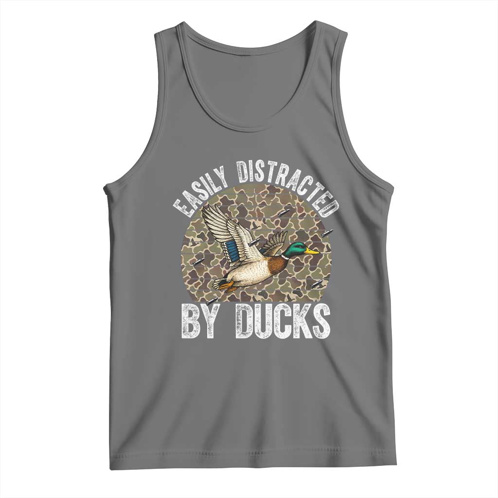 Duck Hunting Gift Tank Top Easily Distracted By Ducks - Wonder Print Shop