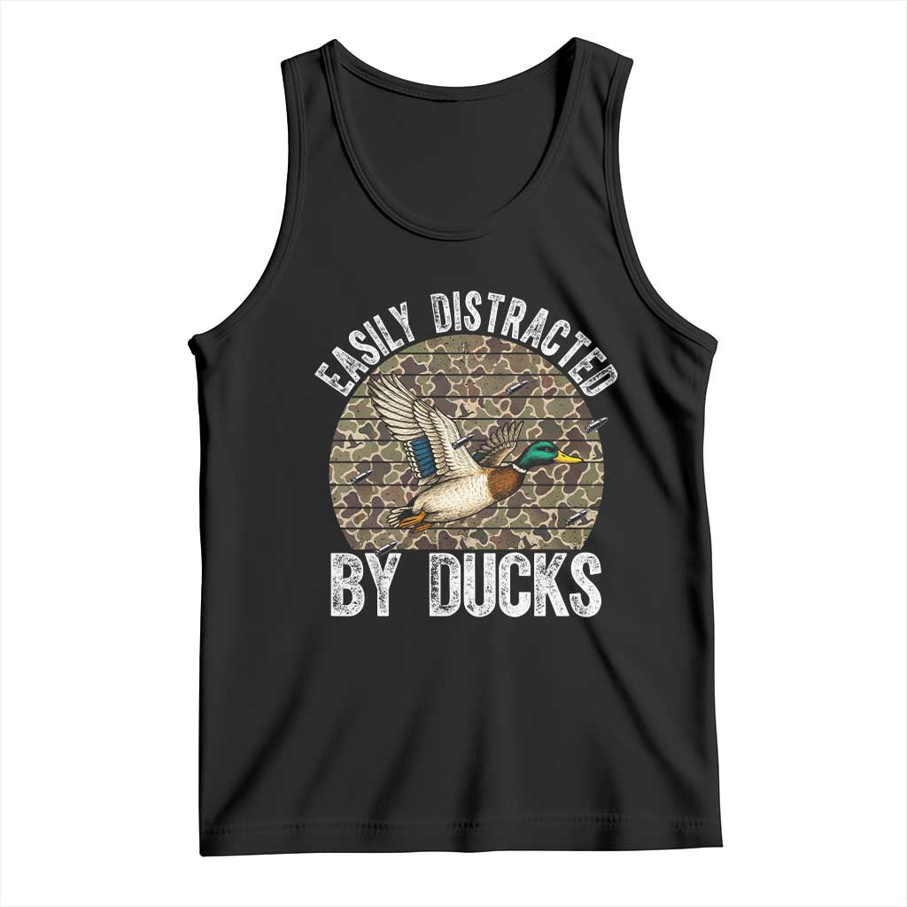 Duck Hunting Gift Tank Top Easily Distracted By Ducks - Wonder Print Shop