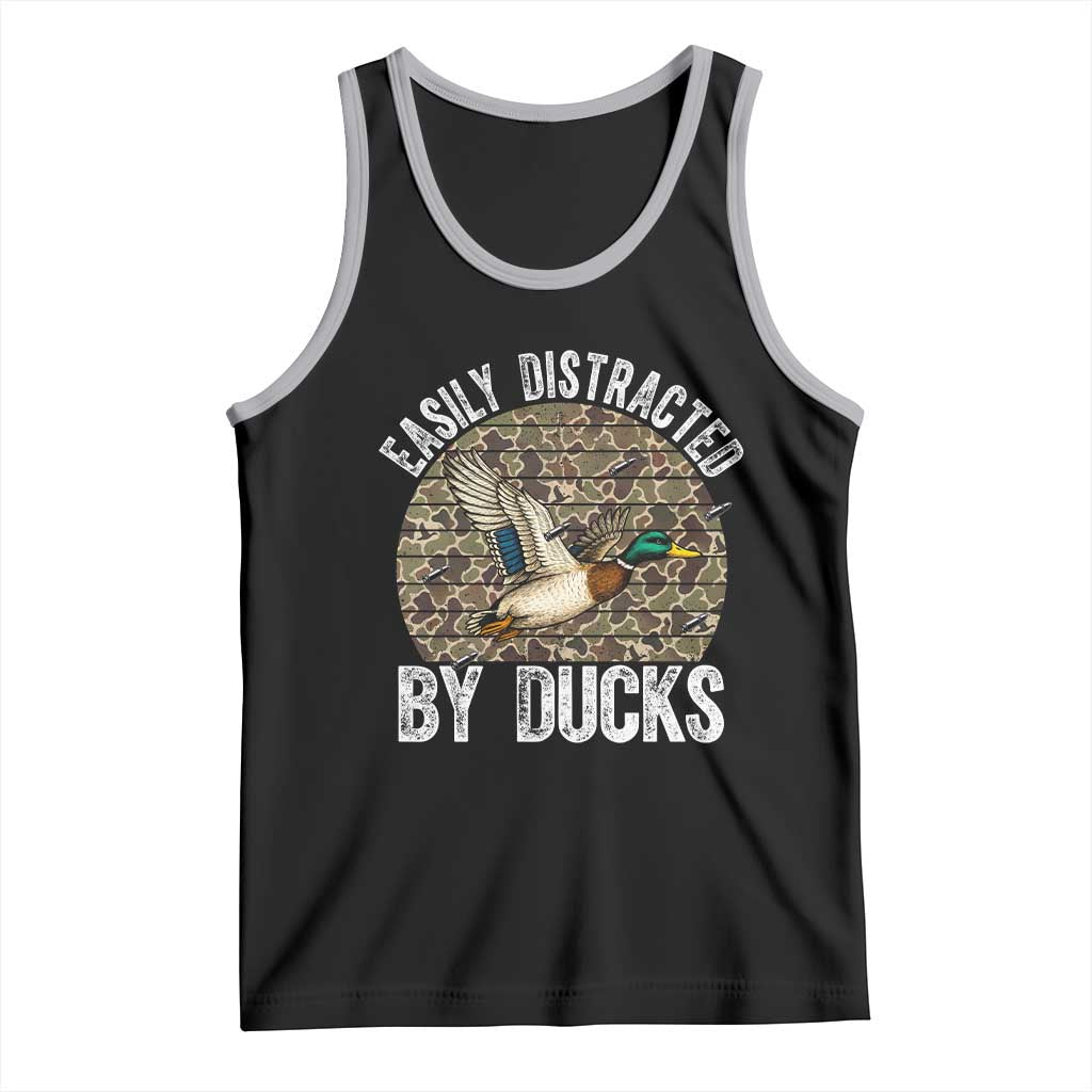 Duck Hunting Gift Tank Top Easily Distracted By Ducks - Wonder Print Shop