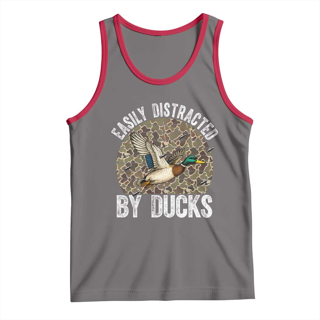 Duck Hunting Gift Tank Top Easily Distracted By Ducks - Wonder Print Shop