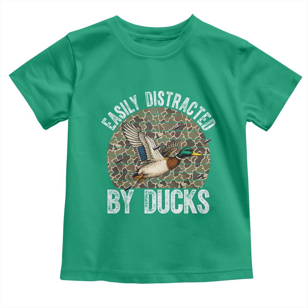 Duck Hunting Gift Toddler T Shirt Easily Distracted By Ducks - Wonder Print Shop