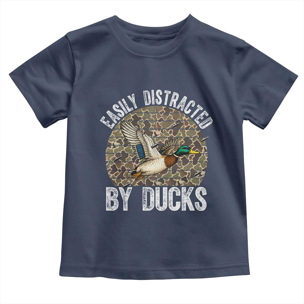 Duck Hunting Gift Toddler T Shirt Easily Distracted By Ducks - Wonder Print Shop
