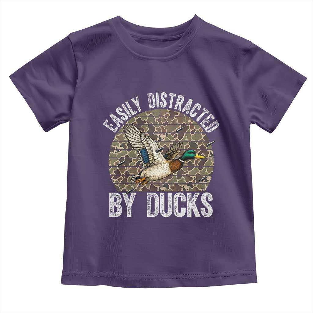 Duck Hunting Gift Toddler T Shirt Easily Distracted By Ducks - Wonder Print Shop