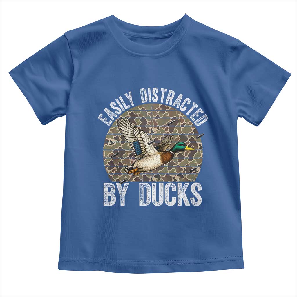 Duck Hunting Gift Toddler T Shirt Easily Distracted By Ducks - Wonder Print Shop