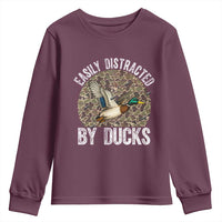 Duck Hunting Gift Youth Sweatshirt Easily Distracted By Ducks - Wonder Print Shop