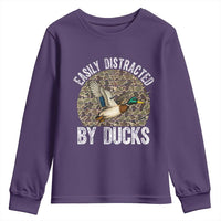 Duck Hunting Gift Youth Sweatshirt Easily Distracted By Ducks - Wonder Print Shop