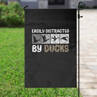 Funny Hunting Gift Garden Flag Easily Distracted By Ducks Outdoor Lover - Wonder Print Shop