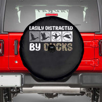 Funny Hunting Gift Spare Tire Cover Easily Distracted By Ducks Outdoor Lover - Wonder Print Shop