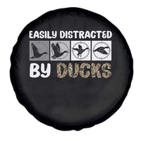 Funny Hunting Gift Spare Tire Cover Easily Distracted By Ducks Outdoor Lover - Wonder Print Shop