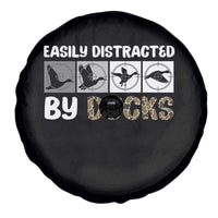 Funny Hunting Gift Spare Tire Cover Easily Distracted By Ducks Outdoor Lover - Wonder Print Shop