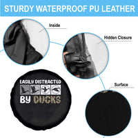Funny Hunting Gift Spare Tire Cover Easily Distracted By Ducks Outdoor Lover - Wonder Print Shop