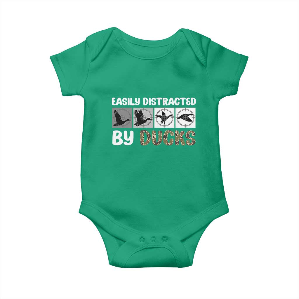 Funny Hunting Gift Baby Onesie Easily Distracted By Ducks Outdoor Lover - Wonder Print Shop