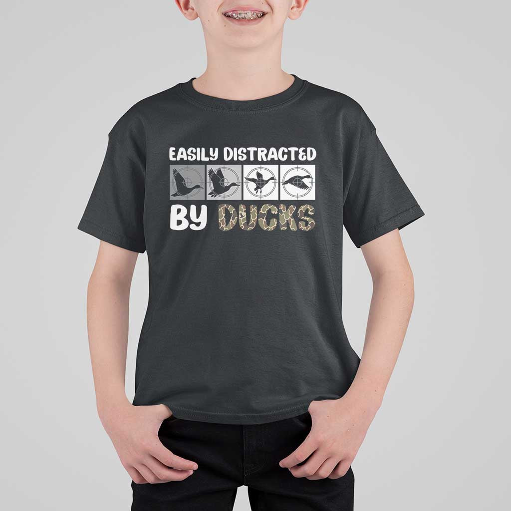 Funny Hunting Gift T Shirt For Kid Easily Distracted By Ducks Outdoor Lover - Wonder Print Shop