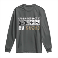 Funny Hunting Gift Long Sleeve Shirt Easily Distracted By Ducks Outdoor Lover - Wonder Print Shop
