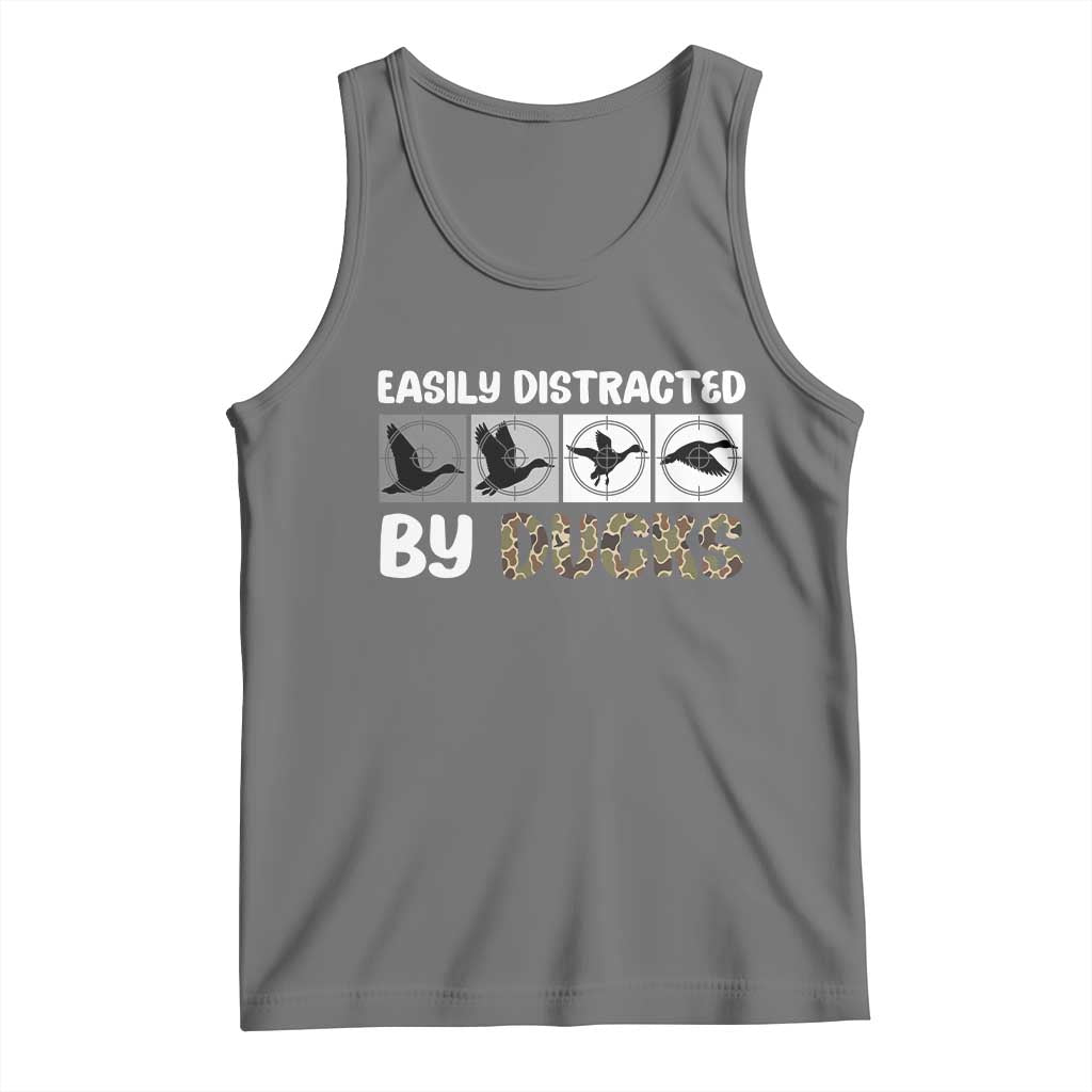 Funny Hunting Gift Tank Top Easily Distracted By Ducks Outdoor Lover - Wonder Print Shop
