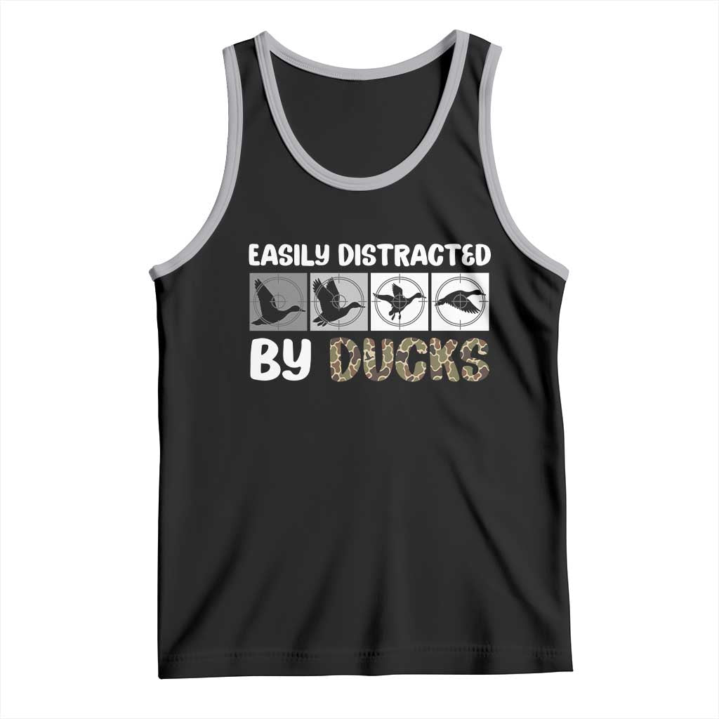 Funny Hunting Gift Tank Top Easily Distracted By Ducks Outdoor Lover - Wonder Print Shop