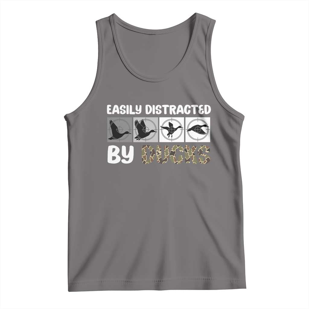 Funny Hunting Gift Tank Top Easily Distracted By Ducks Outdoor Lover - Wonder Print Shop