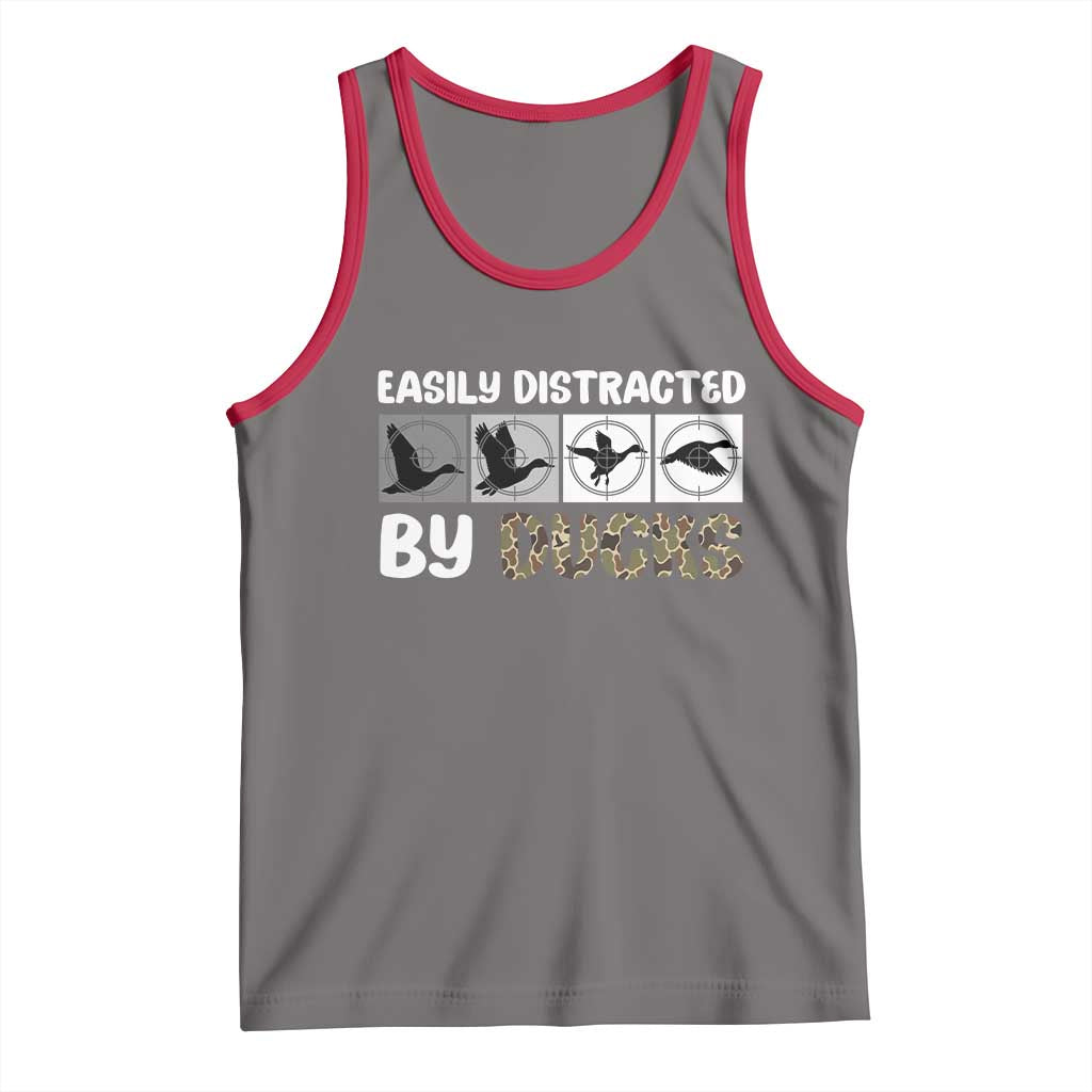 Funny Hunting Gift Tank Top Easily Distracted By Ducks Outdoor Lover - Wonder Print Shop