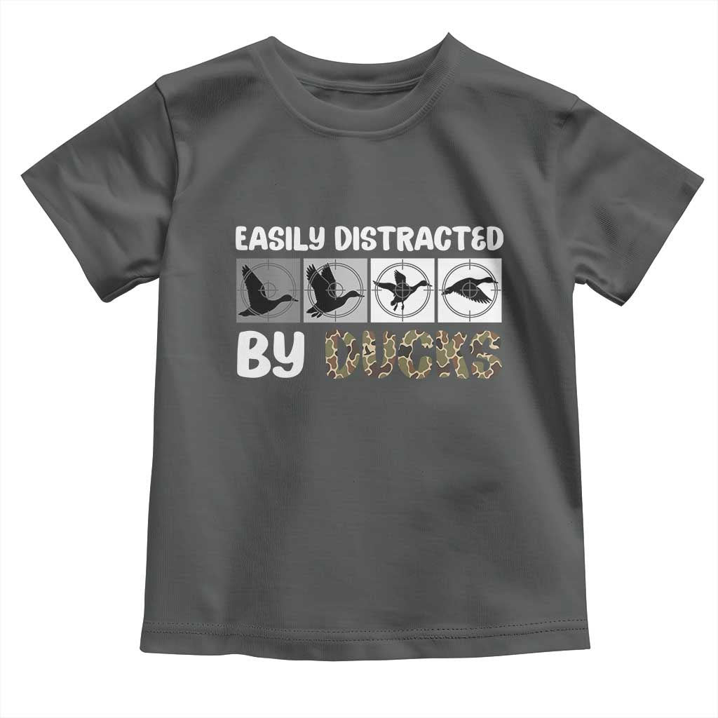 Funny Hunting Gift Toddler T Shirt Easily Distracted By Ducks Outdoor Lover - Wonder Print Shop