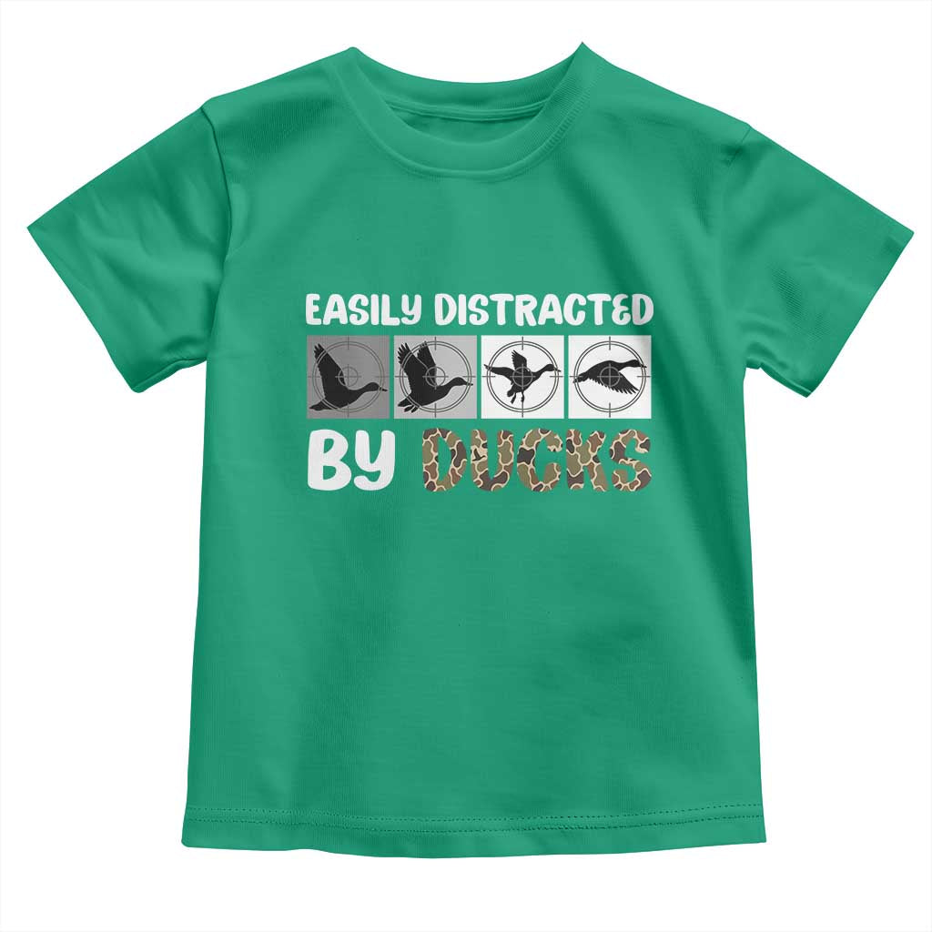 Funny Hunting Gift Toddler T Shirt Easily Distracted By Ducks Outdoor Lover - Wonder Print Shop