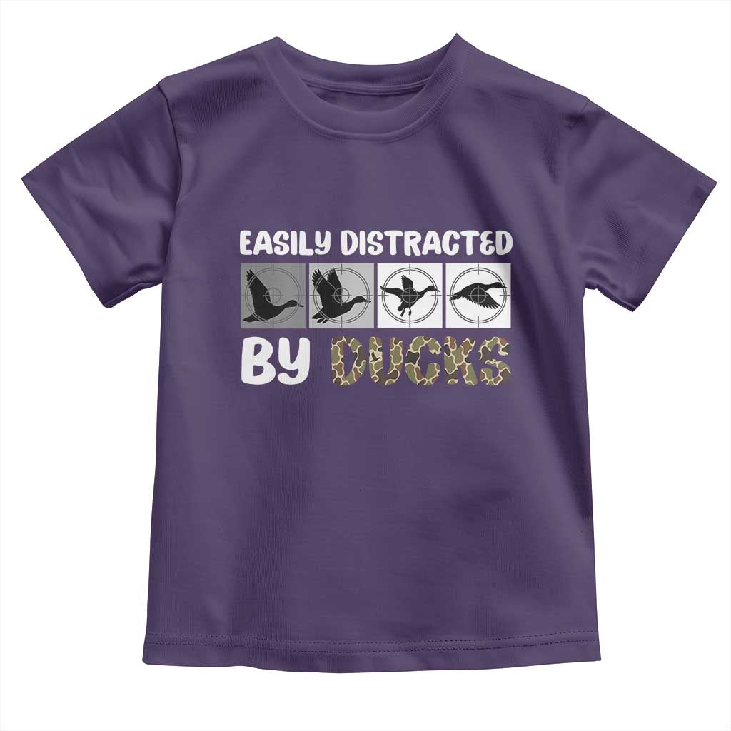 Funny Hunting Gift Toddler T Shirt Easily Distracted By Ducks Outdoor Lover - Wonder Print Shop