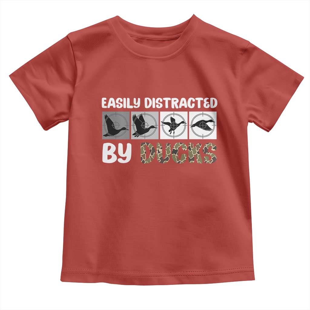 Funny Hunting Gift Toddler T Shirt Easily Distracted By Ducks Outdoor Lover - Wonder Print Shop