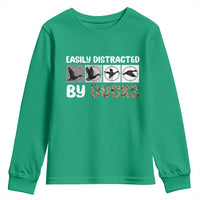 Funny Hunting Gift Youth Sweatshirt Easily Distracted By Ducks Outdoor Lover - Wonder Print Shop