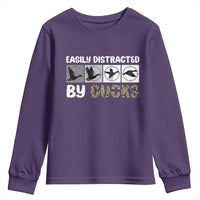 Funny Hunting Gift Youth Sweatshirt Easily Distracted By Ducks Outdoor Lover - Wonder Print Shop