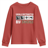 Funny Hunting Gift Youth Sweatshirt Easily Distracted By Ducks Outdoor Lover - Wonder Print Shop